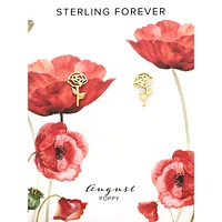 Sterling Silver Birth Flower Studs-august