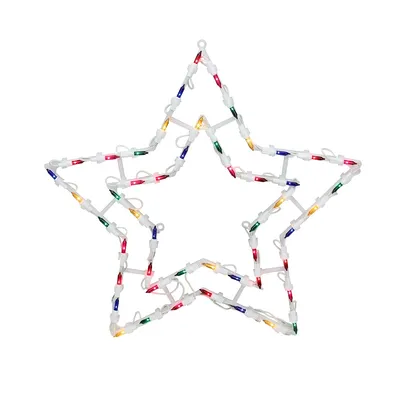 16" Multi-color Lighted Star Christmas Window Silhouette Decoration