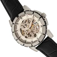 Philippe Automatic Skeleton Leather-band Watch