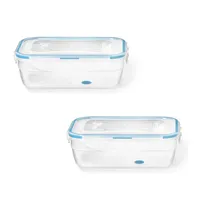 Set Of 2 Easymatch Plastic Containers, Airtight And Leakproof, 1.2 Liter Capacity