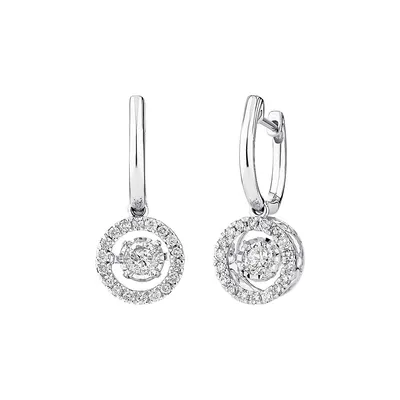 Everlight Drop Earrings With 1 Carat Tw Of Diamonds In 14kt White Gold
