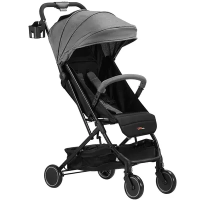 Portable Folding Lightweight Baby Stroller, Foldable Compact Travel Stroller, Grey