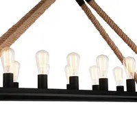 Ganges 18 Light Up Chandelier With Black Finish