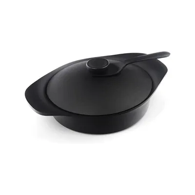 Tekki (cast Iron) Pan (shallow) 22cm With Cast Iron Lid And Handle