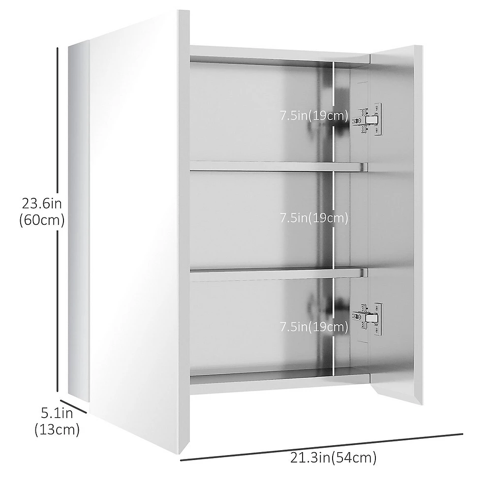 Bathroom Cabinet Wall Mounted Mirror Cabinet With Two Doors