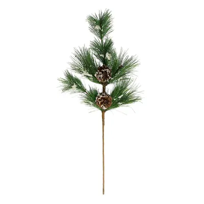 24" Frosted Long Pine Needle And Pine Cone Artificial Christmas Spray