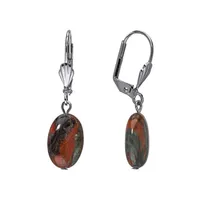 Jasper Oval Drop Earrings