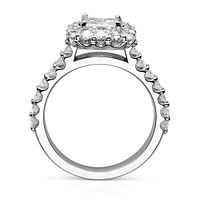14k White Gold & 1.98 Ct. T.w. Created Moissanite Halo Ring