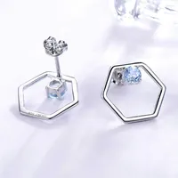 Lab Created Nano Topaz Earrings 0.925 White Sterling Silver