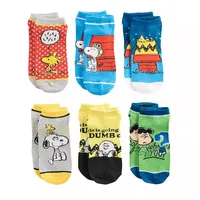 Peanuts Classic Charlie Woodstock Snoopy Lucy Womens 6 Pack Ankle Socks