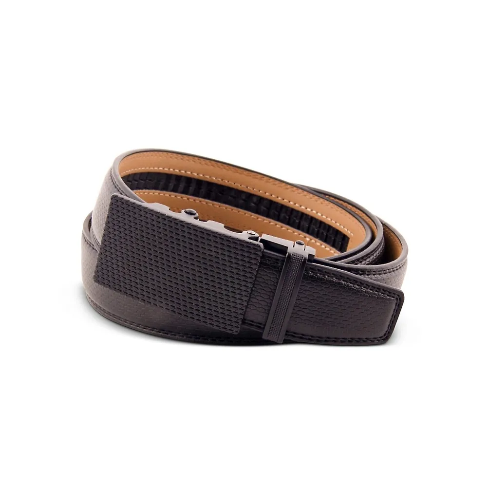 Black & Brown Ratchet Belt Canada, Textured Leather