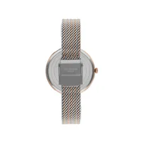 Ladies Lc07241.520 3 Hand Silver Watch With A Two Tone Mesh Band And A White Dial