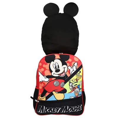 Mickey Mouse 16" Kids Hooded Backpack With Ears
