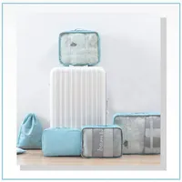 6 Pcs Foldable Travel Bag Clothes Storage Organization，Waterproof Packing Cubes