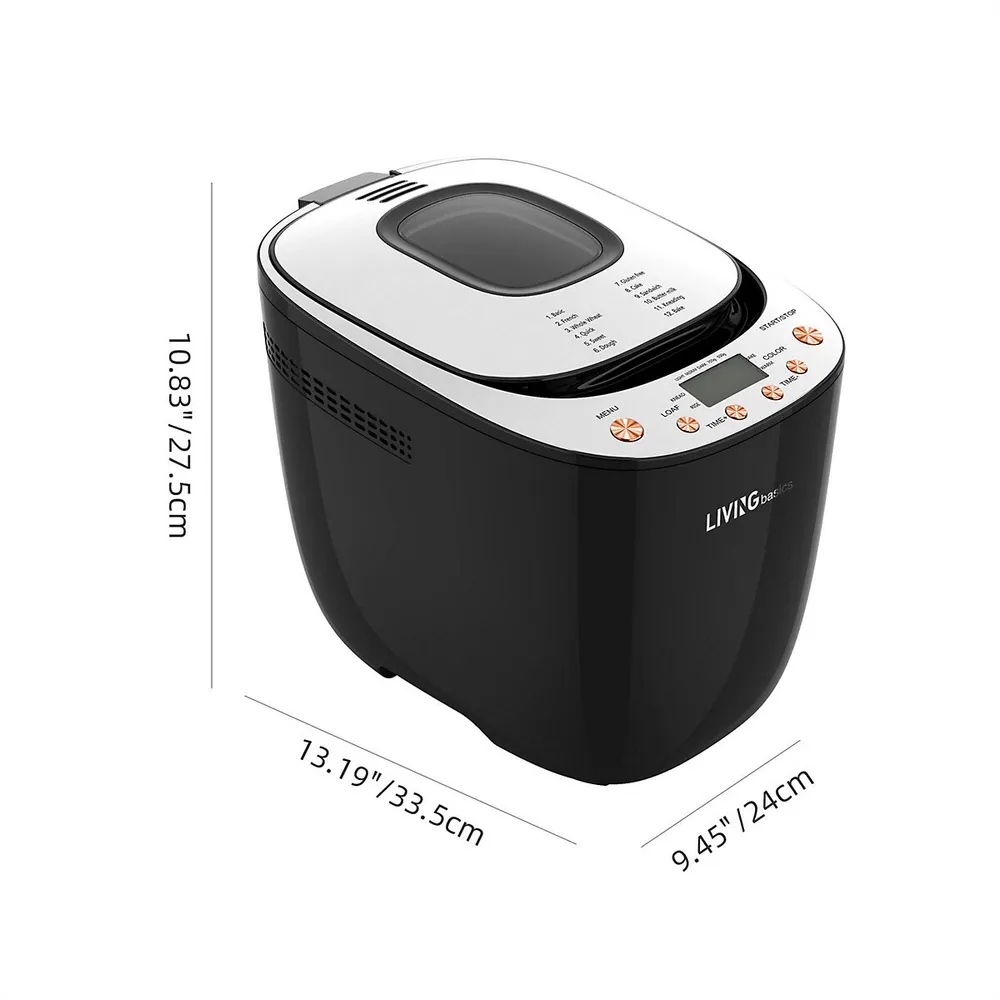 Programmable Bread Maker With View Window, 2lbs Digital Bread Machine With 12 Settings And Nonstick Coating Pan