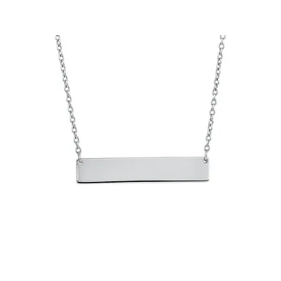 Bar Necklace In Sterling Silver