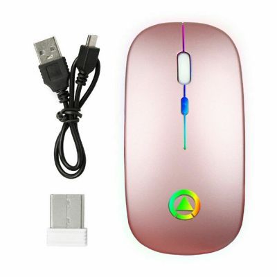 2.4ghz Wireless Optical Mouse Usb Rechargeable Rgb Cordless Mice For Pc Laptop