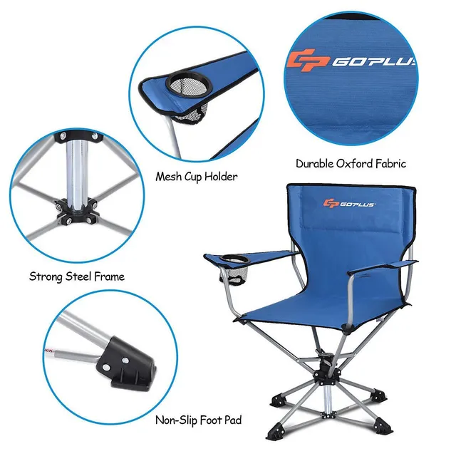 Costway Swivel Hunting Chair Foldable Mesh Chair W/ Armrests For