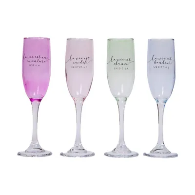 Set Of 4 “la Vie” Champagne Glasses, Capacity Of 150ml