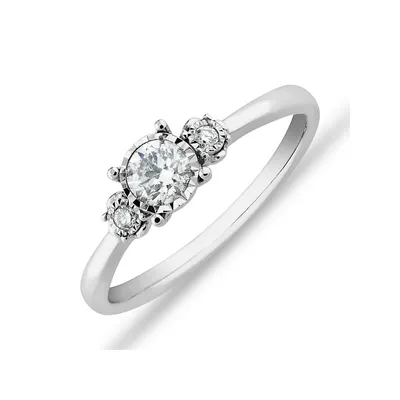 Evermore Three Stone Engagement Ring With 0.33 Carat Tw Of Diamonds In White Gold