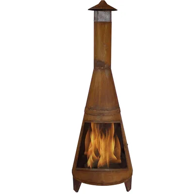 Rustic Outdoor Wood-burning Backyard Chiminea Fire Pit - 70-inch