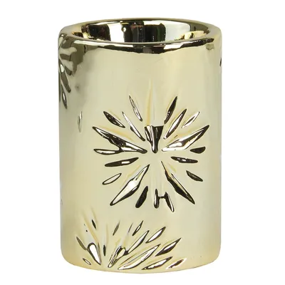 3.25" Small Gold Snowflake Christmas Candle Holder
