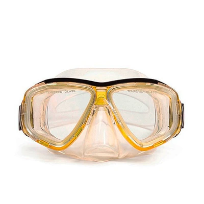 6.25" Malibu Yellow And Clear Pro Mask Swimming Pool Goggles