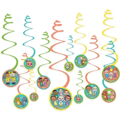 Cocomelon Hanging Swirl Party Decorations