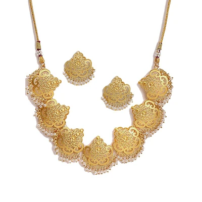Gold-plated Beaded Necklace Set