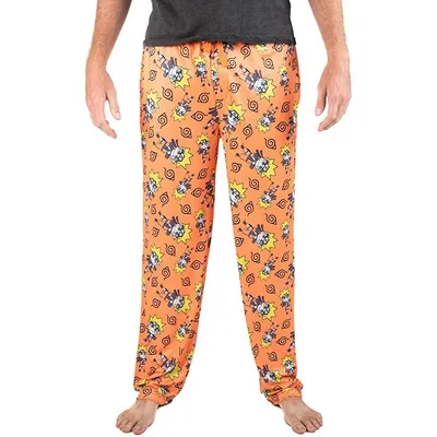 Naruto Logo Orange Mens Sleep Lounge Pants Pajamas