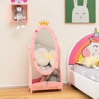 Kids Full Length Mirror Free-standing 360° Dressing Wooden Princess Storage