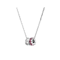 Ruby & Diamond Rondell Pendant With 0.21 Carat Tw In 10kt White Gold