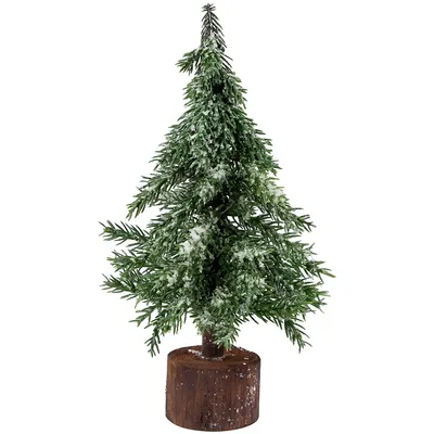 10.5" Frosted Icy Pine Christmas Tree With Jute Base