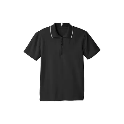 Men's Open Back Polo Shirt With Zip