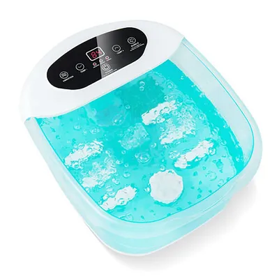 Foot Spa Massager Foot Bath Soak Tub With Heat Bubble Massage Beads Lake Blue