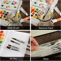 11 Pcs Professional Watercolor Gouache Brush Set