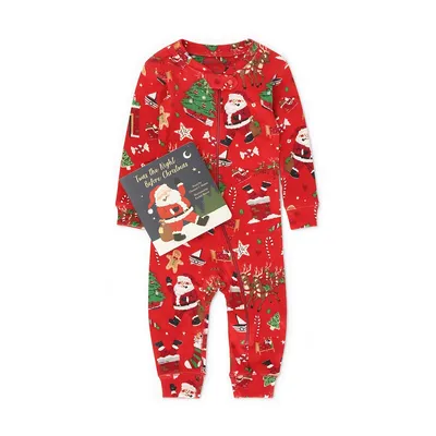 Baby Organic Cotton Footed Coverall With Book
