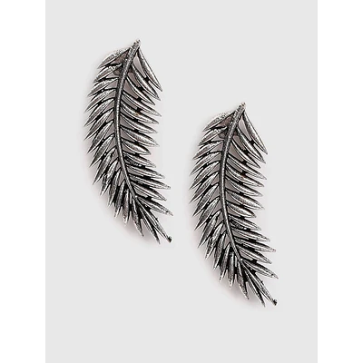 Silver-plated Feather Earrings