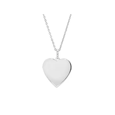 Diamond Accent Heart Pendant With Cable Chain In Sterling Silver