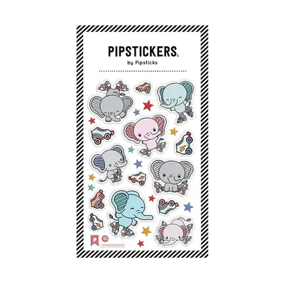 Puffy Sticker: Skating Elephants