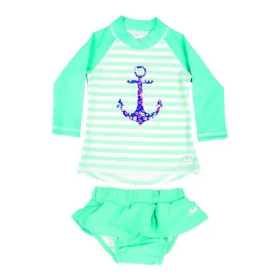 Long Sleeved Two-piece Girls Swimsuit