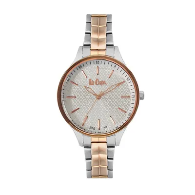 Ladies Lc06932.530 3 Hand Silver Watch With A Two Tone Metal Band And A White Dial