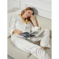Daffodils Pure Silk Long Sleeve Pajama Set For Women