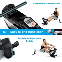 Magnetic Rowing Machine, Folding Rower With Lcd Display And Adjustable Resistance, Exercise Cardio Fitness Equipm