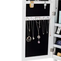 Evie White Makeup Mirror Jewelry Cabinet With Full Mirror
