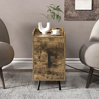 Nightstand With Charging Station Home Bedside Sofa Side Tables 2 Drawers