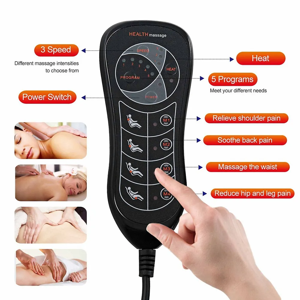 Costway Shiatsu Massage Cushion with Heat Massage Chair Pad Back