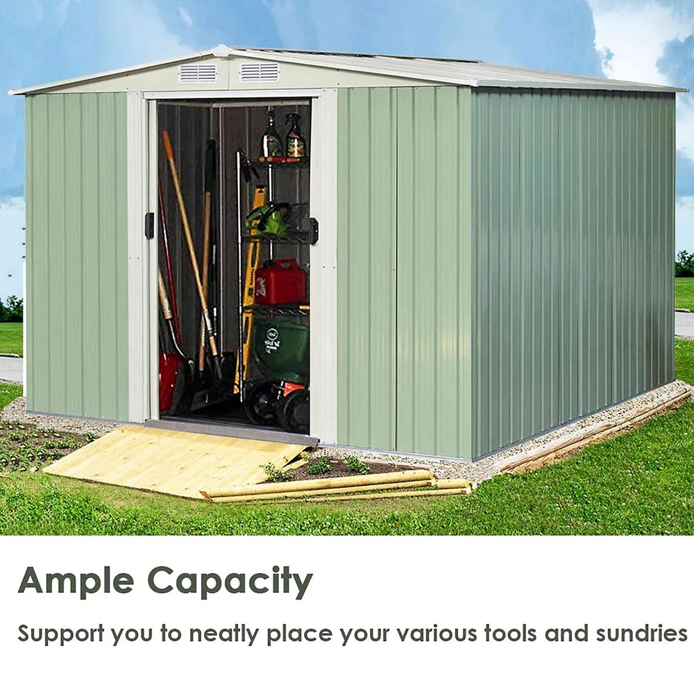 Patio 5FT x 3FT Garden Shed, All-Weather Metal Lean-to Storage Shed with  Lockable Door, Outdoor Tool Cabinet with Sloped Roof Patio Tool Box Storage
