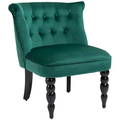 Vintage Accent Chair With Button Tufted Back
