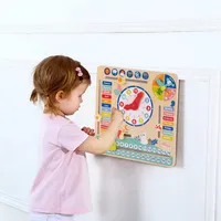 Calendar And Clock Toy - Wooden Montessori Board For Learning Days, Dates, Time, Seasons And Weather, For Kids 3 Years +